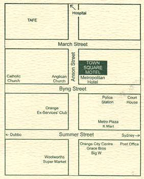 MAP TO TOWN SQUARE MOTEL